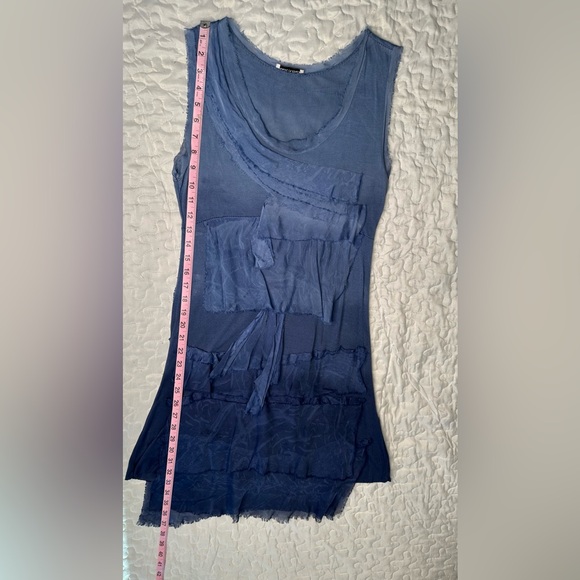 Italian Silk Blend Boho Dress Y2K Layered Asymmetrical Sleeveless Artsy Size S - Picture 8 of 12